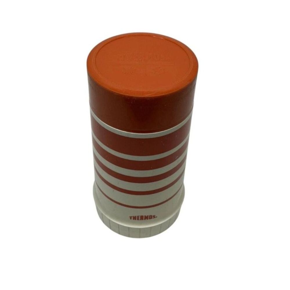 Vintage Orange Thermos King Seeley Wide Mouth Insulated Vacuum Bottle USA